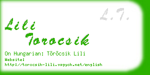 lili torocsik business card